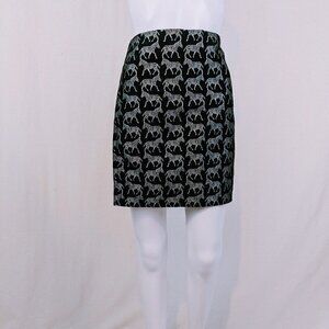J. Crew Black and Silver Zebra Print Mini Skirt Size 00